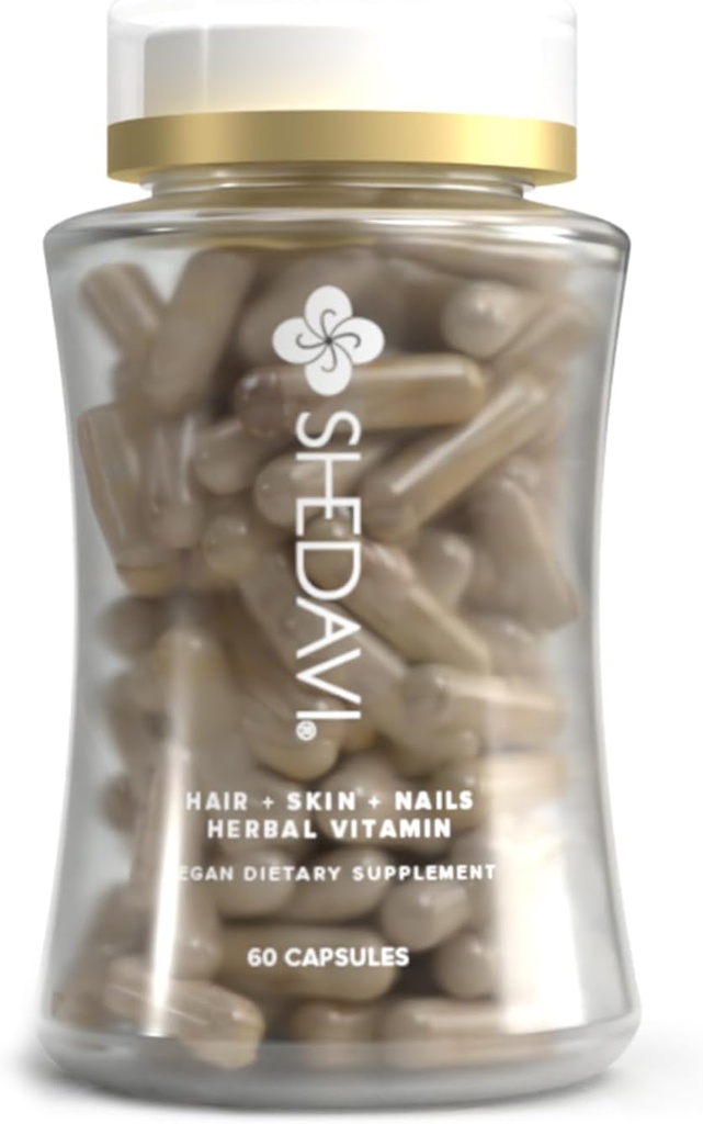 Shedavi Iconische natuurlijke haarvitaminen voor snelle haargroei - Pure haarsupplementen Geformuleerd met vitamines te bevorderen dikker, sterker haar - Veganistische haarverzorging voor haarverlies - niet-GMO (60 capsules)