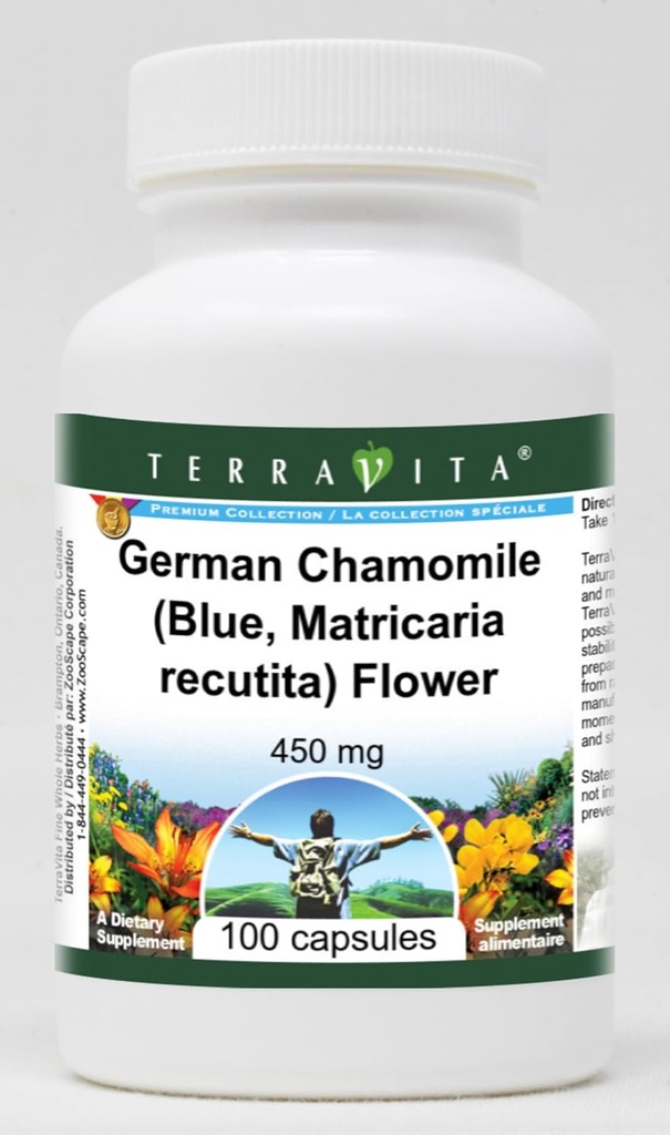Duitse kamille (Blauw, Matricaria recutita) Bloem - 450 mg (100 capsules, ZIN: 516213) - 3 verpakkingen