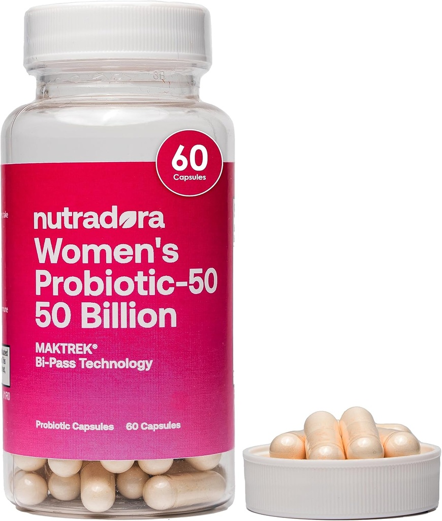Vrouwen Probiotica voor de spijsvertering van de gezondheid, 50 miljard CFU 16 Strains, vrouwelijke gezondheid ondersteuning voor darm, PH Balance, urinetrek en spijsvertering, 60 capsules