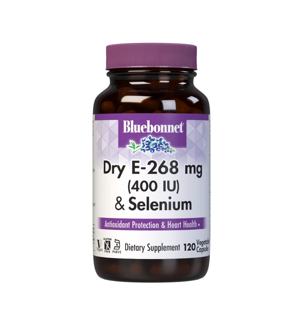 BlueBonnet Dry E-400 IE Plus Selenium Vegetarian Capsules, 120 Telling, Wit
