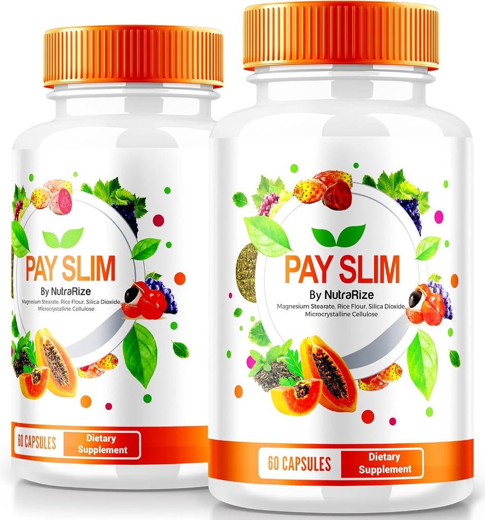 NutraRize (2 Pack) Pay Slim Capsules, PaySlim All-Natural Supplement voor gezond gewichtsverlies, Premium Formule om lichaam en fitness doelstellingen te bereiken, Officiële recensies (120 Capsules)