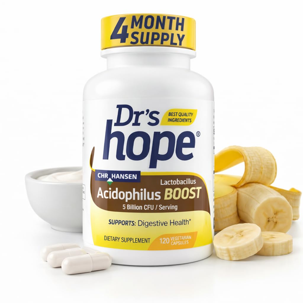 Lactobacillus Acidophilus Boost 5B CFU - Probiotiques pour la santé digestive - Soutient la santé digestive, la fonction immunitaire, et la santé globale Gut - 120 Capsules Veggie, fabriqués aux États-Unis