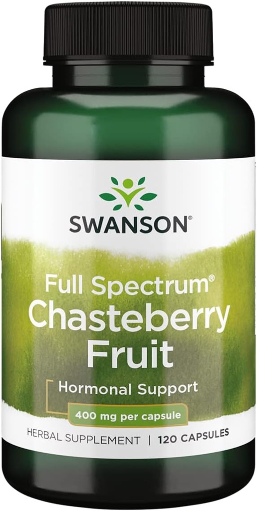 Swanson Chasteberry Fruit - Herbal Supplement Promoting Women's Health & Menopausal & Menstrual Support - May Support Balance & Skin Health - (120 Capsules, 400mg Elk)