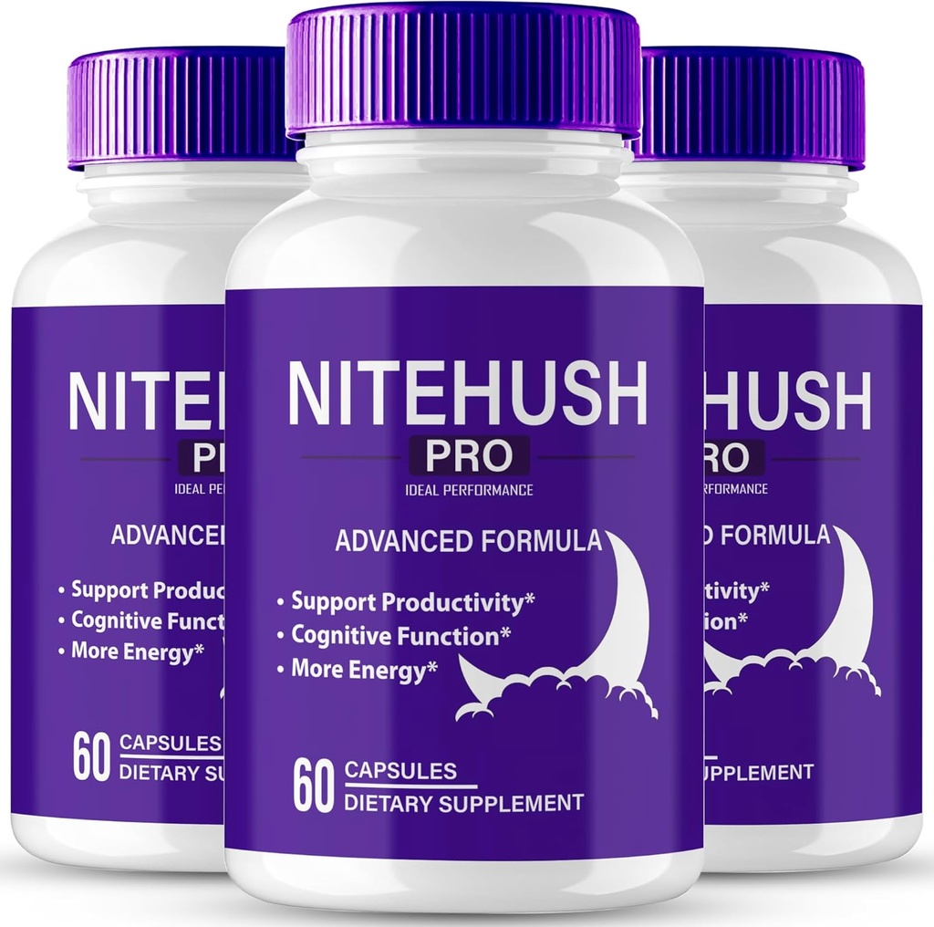 Nite Hush Pro Hersensupplementen voor Geheugen en Focus Capsules, NiteHush Advanced Formula Brain Health Ondersteuning - Maximale sterkte Nootropics NiteHushPro Alle natuurlijke ondersteuning Pillen Reviews (3 Pack)