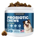 Probiotica voor honden, verbeteren Itchy Skin Itchy Ears, Gut Health, Gist Balance, Allergieën, Immuniteit, Hondenprobiotica en spijsverteringsenzymen met prebiotica, verminderen diarree (Kip, 120 kauwen)