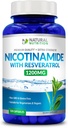 Generieke natuurlijke vitamine Extra sterkte Nicotinamide met Resveratrol 1200mg (Vitamine B-3) 120 Veggie Capsules Glutenvrij & Non-GMO