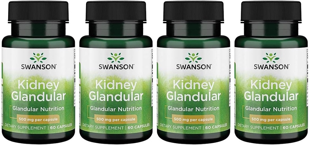 Swanson Nier Glandular 500 mg 60 Caps 4 Pack