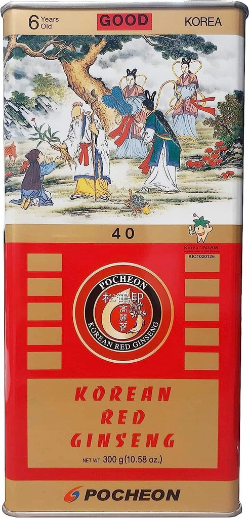 Pocheon 300g Koreaans ingeblikte gedroogde Panax Red Ginseng 24 Wortels 6 jaar goede graad 300-40