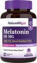 Melatonine 10 MG, Fast Solution Tablets, Ultra Strength, Non-Habit Forming, Slaap & Calmness Ondersteuning, Geen Suiker, Natuurlijke Aardbei Smaak, 90 Tabletten