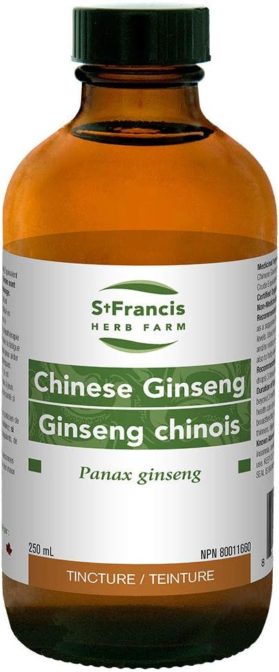 St Francis Herb Farm - Chinese Ginseng (Panax ginseng, wortel) Certified Organic Herbal Tinctuur Extract 