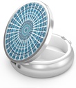 Pill Box 3 Compartiment petit cas de pilule, Portable pour Pocket ou Purse Pill Organizer Porte-conteneur Pill pour tenir les vitamines, médicaments, huile de poisson et suppléments (Peacock Sky Blue)