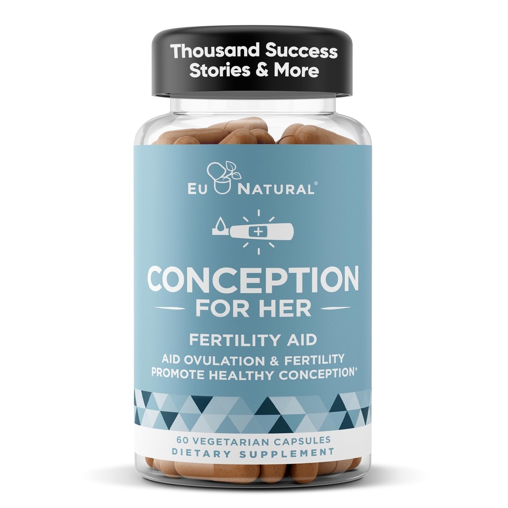 Suppléments de fertilité pour les femmes – Aide à l'ovulation, à l'équilibre hormonal et aux cycles réguliers – Soutien de la vitamine prénatale avec Myo-Inositol, Folate, Acide folique, Vitex – 60 Capsules molles végétariennes