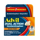 Advil Dual Action Terug Pijn Caplets Levert 250 mg Ibuprofen en 500 mg Acetaminofen per dosis voor 8 uur van rugpijn verlichting - 18 Tel.