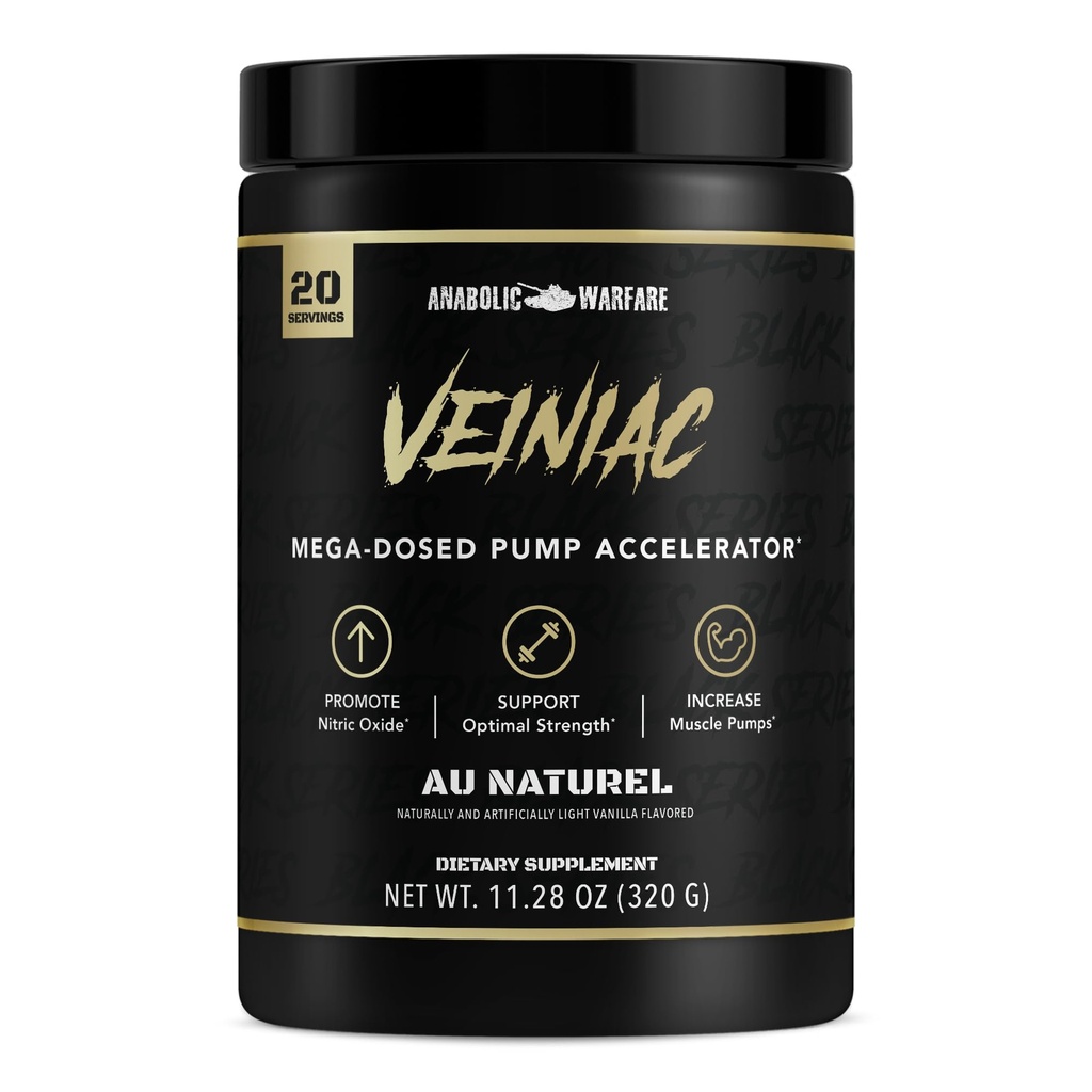 Supplément activateur de pompe musculaire veiniac de guerre anabolique Stimulant libre pré-entraînement avec L-Citrulline, Betaine Anhydre, et ajouté AGMassTM, augmente l'oxyde nitrique*, naturel 20 services