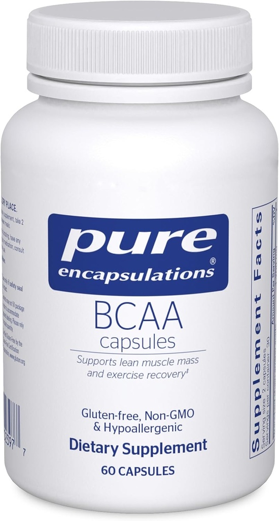Pure Encapsulations BCAA Capsules | Hypoallergenic Supplement to Support Muscle Function During Exercise* | 60 Capsules