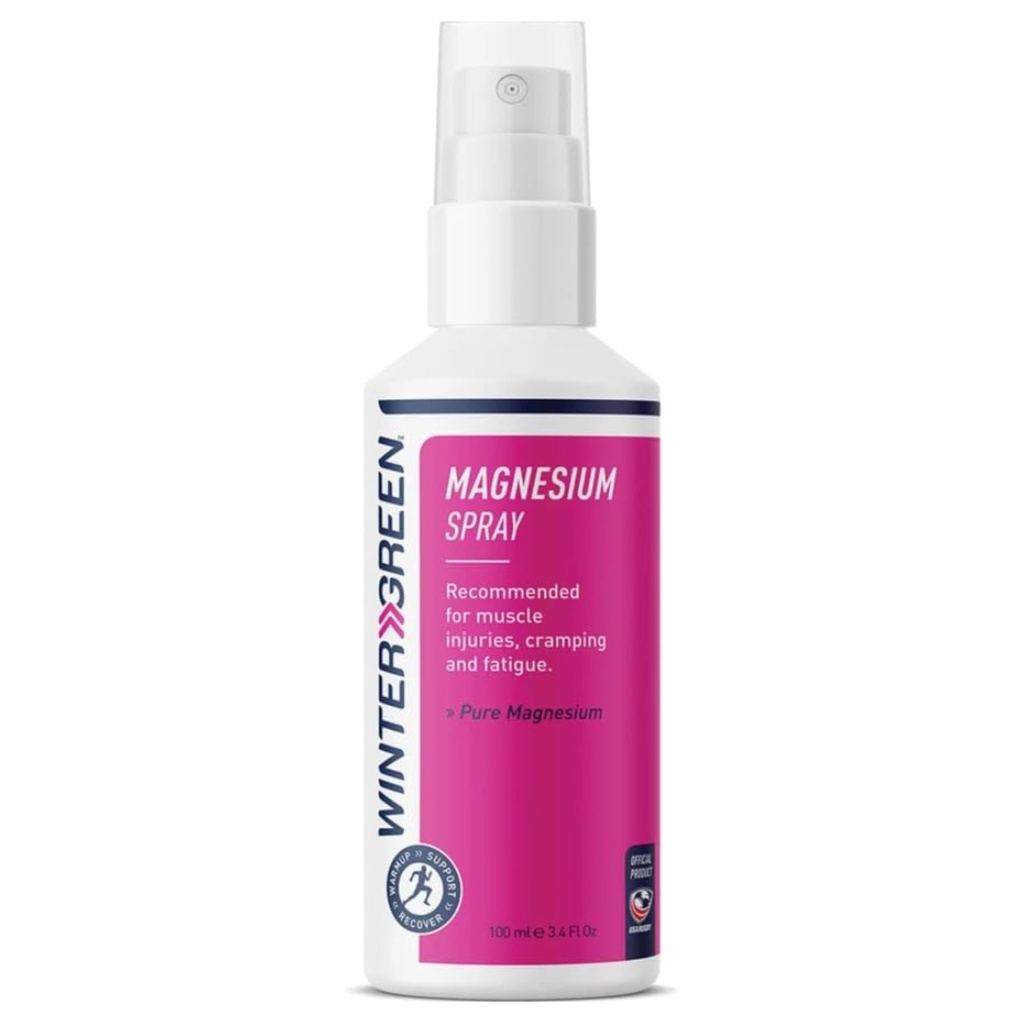 Spray pour le corps de Magnésium vert d'hiver, 3,4 fl oz – Mist de récupération d'absorption rapide pour soulager la douleur, la crampe et la récupération musculaire, formule non grasse pour la post-exercice ou le sport