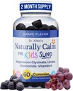 Gommies naturellement calmes du Dr Klein pour les enfants - avec du glycine de magnésium, du linden et de la vitamine A pour les enfants apaisants 5 ans et plus - Vitamines pour aider à dormir - Gommies de camomille - Chews calmes - sans sucre de raisin 60ct