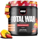 REDCON1 Total War Pre Workout, Strawberry Mango - L Citrulline, Malic Acid, Green Tea Leaf Extract voor Pump Boosting Pre Workout voor vrouwen & Mannen - 3.2g Beta Alanine om Uitputting te verminderen, 30 porties