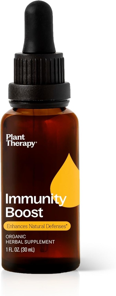 Plant Therapie Biologische Immuniteit Boost Tinctuur 30 ml (1 oz) met Ehcinacea, Vlierbes & Citroen Balsem Extract, Ondersteunt een gezond immuunsysteem, natuurlijke verdediging tegen seizoensbedreigingen