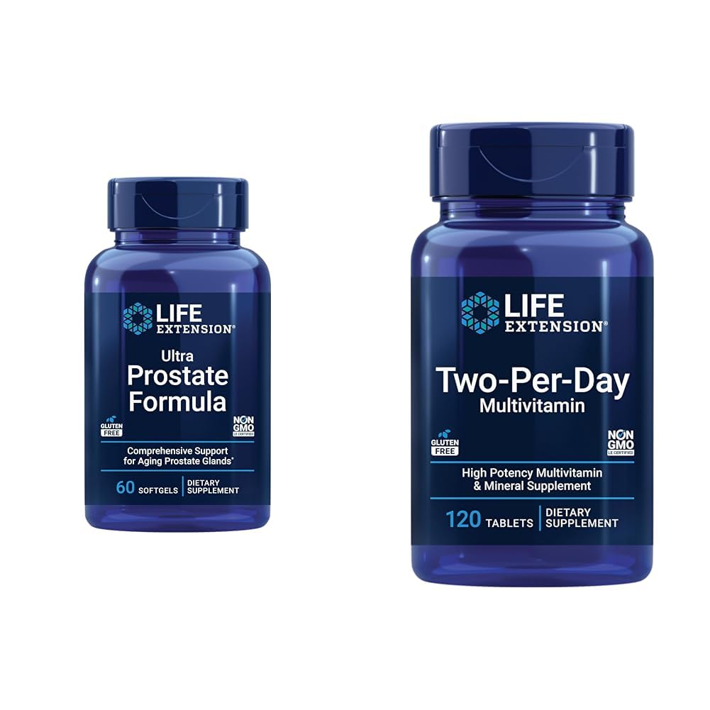 Life Extension Ultra Prostate Formula, Saw Palmetto pour les hommes, pygeum, racine de cailloux piquants, lycopène et deux-par-jour haute puissance Multi-vitamine et supplément minéral - vitamines, minéraux