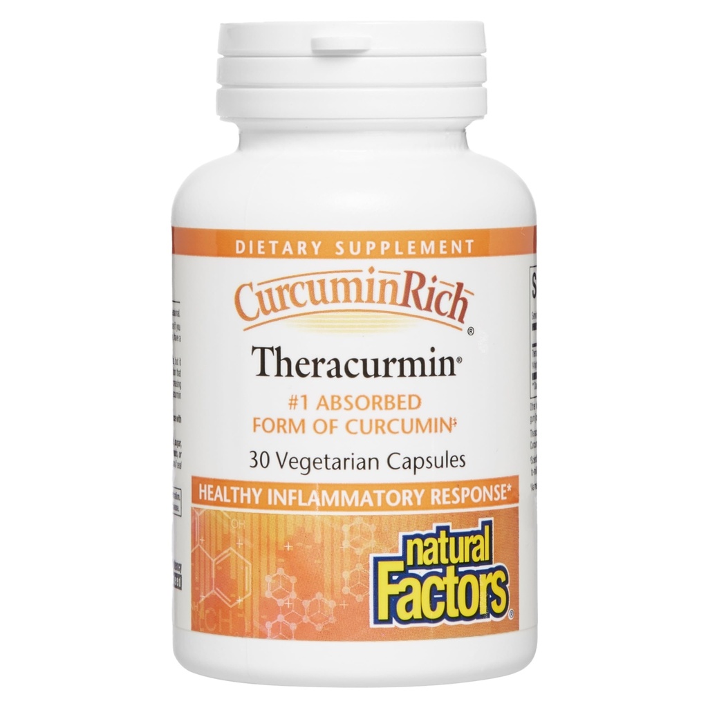 Natuurlijke factoren, CurcuminRich Theracurmine, 30 mg, Geformuleerd voor Superior Absorptie, 30 Tellen (pakket van 1)