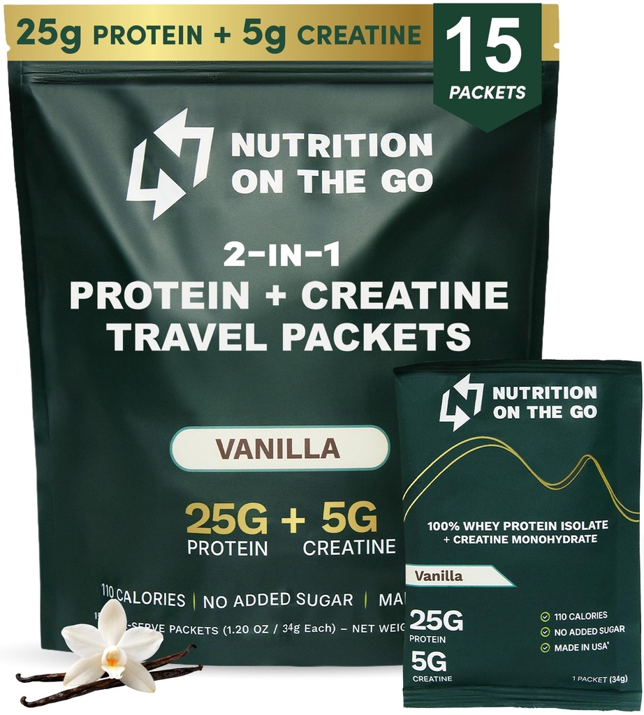 Voeding On The Go Wei Protein Isolaat Paketten met Creatine 