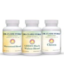 Dr Clark Store Intestine Support & Cleanse Kit - met Freeze-Dried Green Black Walnut Hulls, Wormwood, en Cloves-Helps Onderhoud Optimum Intestinale Functie - Vegetarische Capsules