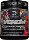 DRAGON PHARMA Venom Extreme Potency Pre-Workout, Laser Sharp Focus + Energy, Intense Performance, Proven Ingredients for Enhanced Vasodilatation & Endurance (40 Servers, Mangonada)