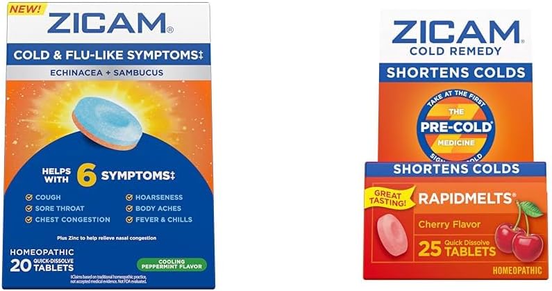 Zicam Cold & Griep Symptomen 20 Tablets Cold Remedy Zink Rapidmelts 25 Tel Homeopathische Koude Verkorting Bundels