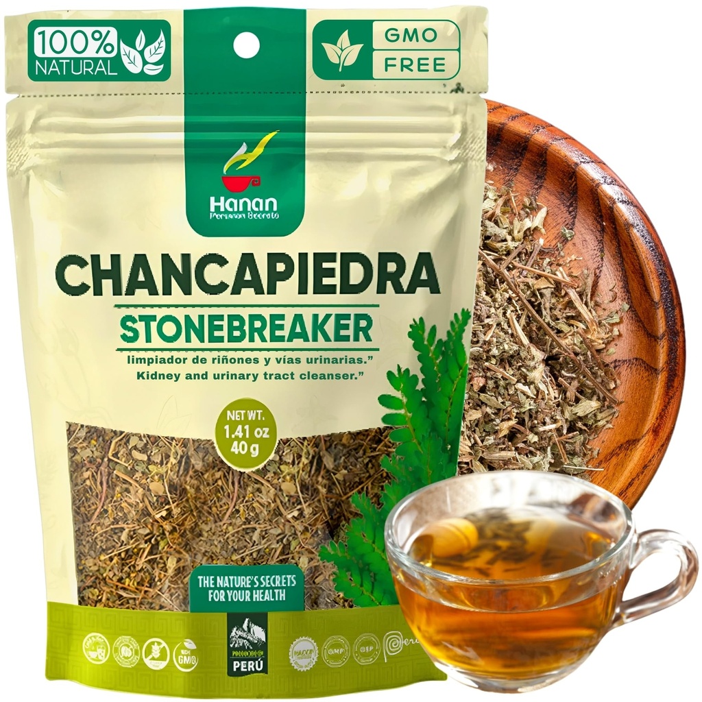 Hanan Chanca Piedra Loose Leaf 1.4oz - Thé à base de plantes de brise- pierre 40g Feuilles véganes séchées 100% Chancapiedra naturel grandi au Pérou