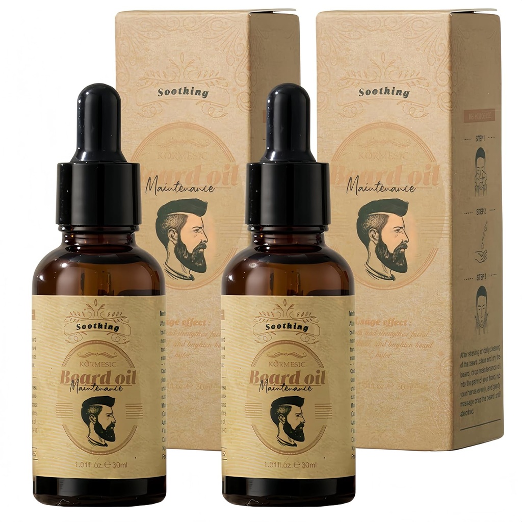 Baardolie 2-pack - Avocado, Macadamia & Saffloerolie Blend voor mannen 