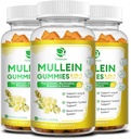 (3 Pack) 9 in 1 Mullein Gummies for Lung Cleanse & Detox, Extra Strength Mullein Leaf Extract w/Quercetin, Bromelain, Elderberry & Marshmallow for Respiratory, Immune & Digestive, Vegan,180 Count