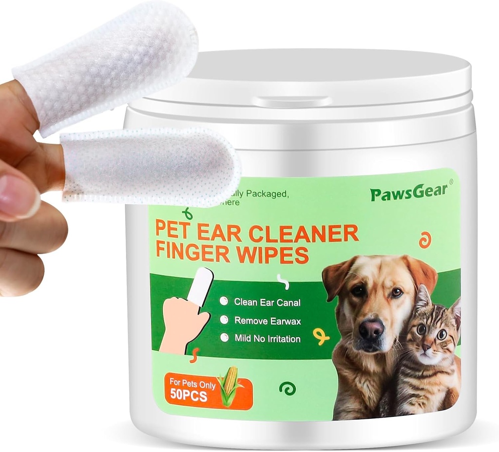 Honden- en kattenoordoekjes - Voorzichtige reiniging, het elimineren van onaangenaam geuren, gemaakt van plantenextracten, 50 doekjes