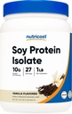 Nutricost Soy Protein Isolaatpoeder, 1 LB Vanille - 10 Gram eiwit per portie, veganistisch, GGO-vrij en glutenvrij