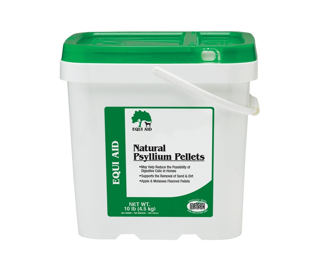 Farnam Equi Aid Natural Horse Psyllium Pellets Supplement, Ondersteunt het verwijderen van zand en vuil uit de Ventral Colon, 10 pond, 32 scoops