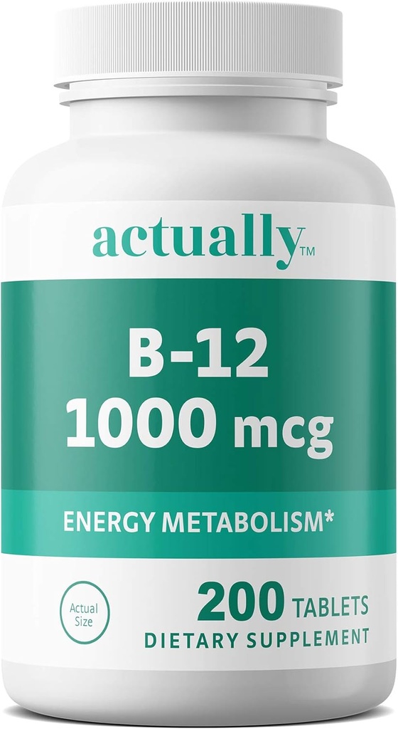Eigenlijk vitamine B12 1000 mcg tabletten 200ct Energie Metabolisme voor volwassenen, 200 dagen Levering, 200 Tel.