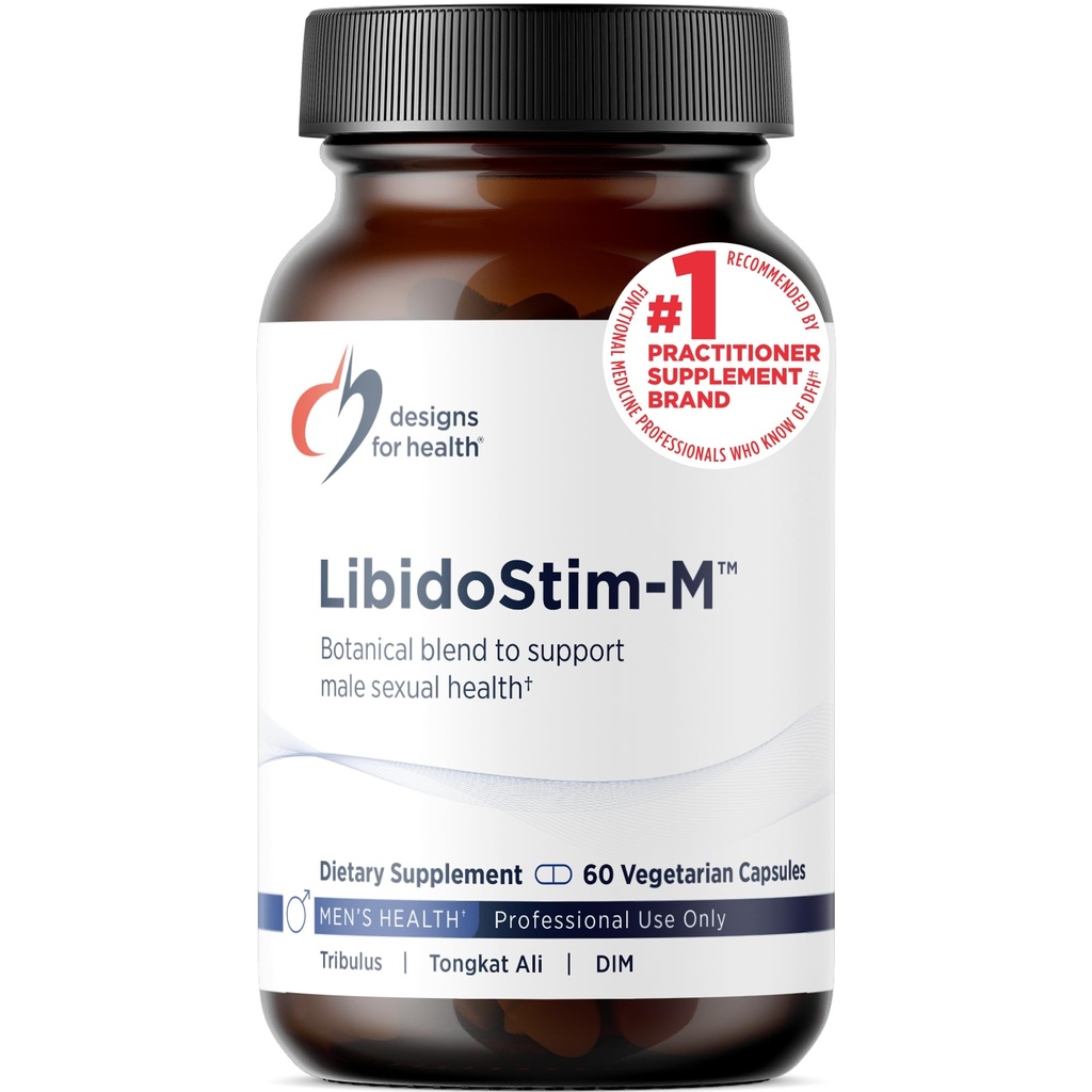 Designs for Health LibidoStim-M - Formula for Men with Tribulus, DIM + Horny Goat Weed - Non-GMO + Gluten Free Herbal Supplement to Help Maintain Normal Testosterone (60 Capsules)