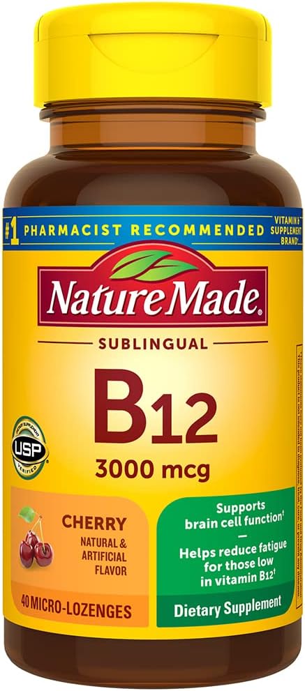 Nature Made Vitamin B-12 3000 MCG Sublingual, 40 Count (pack of 3)