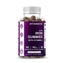 Vitamatic Iron 65 mg Gummies Supplement for Women & Men - 60 Vegan Gummies - Great Tasting Iron Gummy Vitamines with Vitamin C (1)
