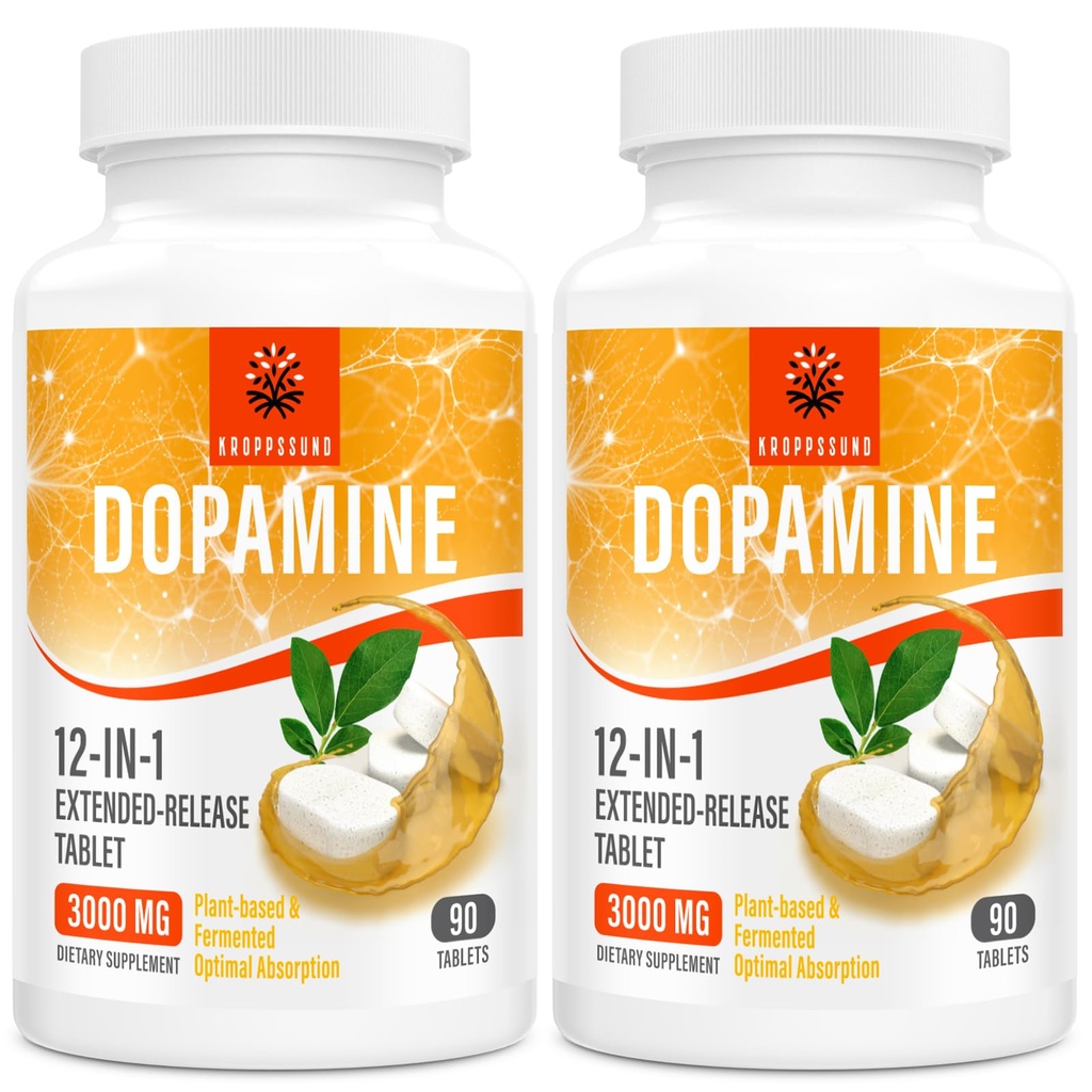 Kroppssund Natural Dopamine Supplement - 90 tabletten (2 flessen)