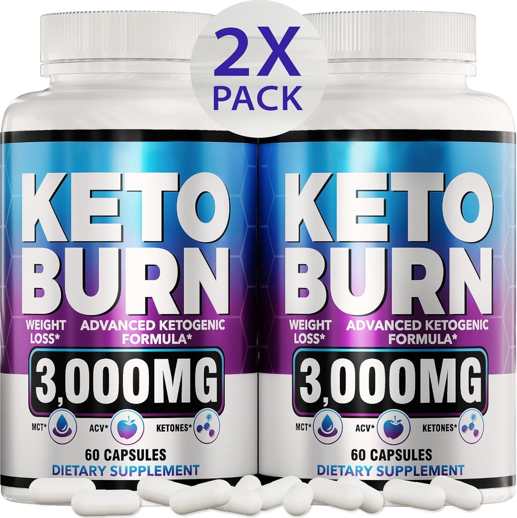 (2 Pack) Keto Diet Pillen - Geavanceerd gewichtsverlies - Keto Supplement voor vrouwen en mannen - Apple Cider Vinegar - Keto ACV Gummies Gummy - Made in USA