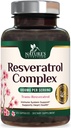 Supplément Resveratrol 1800mg - Antioxydants extra-forts pour le vieillissement en santé et le soutien immunitaire - Santé cardiaque et soutien énergétique cellulaire - Non-OGM, Biodisponible Trans-Resveratrol - 120 Capsules Vegan