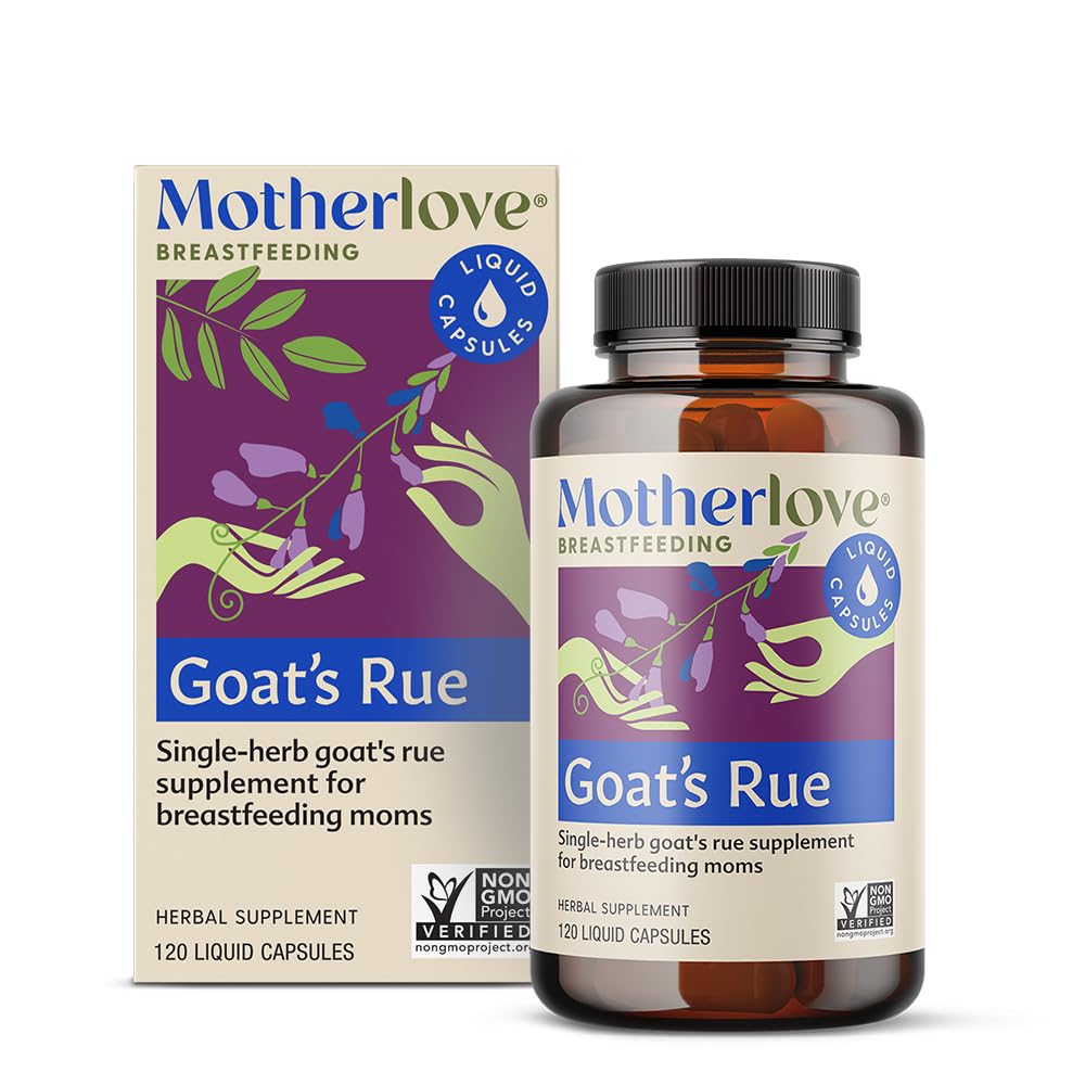 Motherlove Chèvre Rue (120 capsules liquides) Supplément d'allaitement pour le développement des tissus mammaires et le soutien de l'approvisionnement en lait maternel — Non-OGM, Herbes organiques, Vegan, Kosher, Sans soja