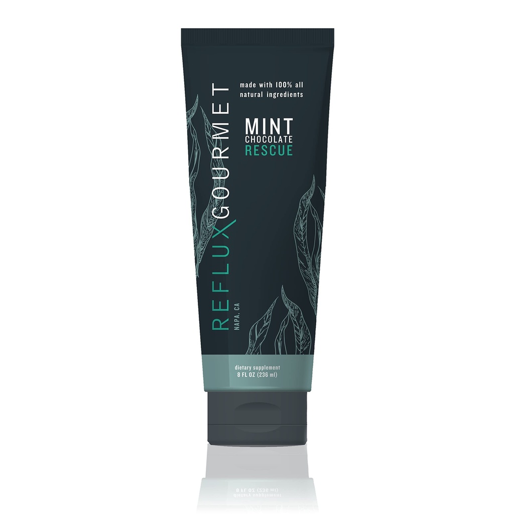 REFLUX GOURMET - Mint Chocolate Rescue All-Natural Alginaat Therapie, Acid Reflux, GERD, LPR, Heartburn Relief, Gemaakt van alle natuurlijke ingrediënten beschouwd veilig voor kinderen en zwangere vrouwen