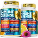 12 in 1 Premium Immune Defense Vitamines - Immune Supplement w/Vitamine D3 5000 IE Vitamine С 1000mg Zinс 50mg - Luxe keuze voor Premium Immune Ondersteuning - met Echinacea Elderberry en Gember - 120 Caps