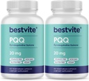 BESTVITE PQQ 20mg (Pyrroloquinoline quinone) (240 Vegetarische capsules) (120 x 2) - No Stearates - Vegan - Non GMO - Glutenvrij