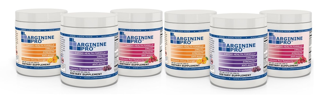 L-ARGININE PRO. 5 500 mg L-Arginine Plus L-Citrulline 1 100 mg Raspberry, orange et poudre de raisin Supplément de mélange pour une production accrue d'oxyde nitrique