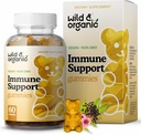 Wild & Organic Immune Support Gummies - Vlierbes 1000mg & Vitamine C 500mg - Natural Immune Support Supplement - Vegan Immunity Gummies with Vitamine C D Zink - 60 Tel.