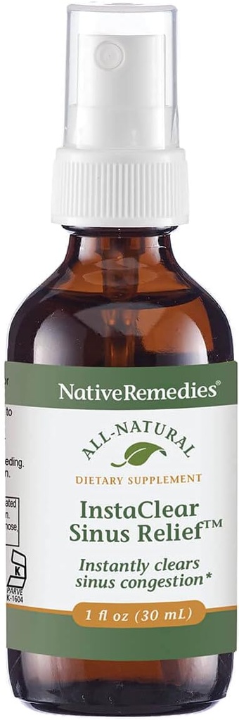 Native Remedies InstaClear Sinus Relief - Alle natuurlijke kruidensupplement voor heldere, gezonde sinussen tijdens koude, allergieën of Hay Koorts - 29 ml