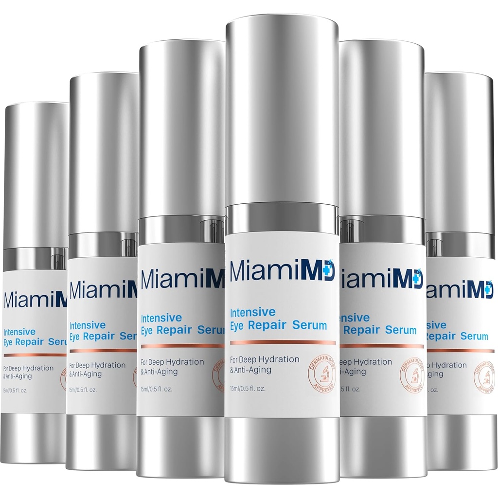 Oogserum (15ml) Onder oogbehandeling voor donkere kringen, Crow's Voeten & Oogzakken - Oogserum voor alle huidtypes - Anti-Aging Onder Oogcrème - Vermindert oogpijn - Voor dag en nacht gebruik - 6 PACK